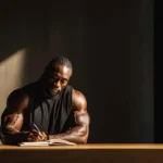 High performer writing tactical debrief notes in a journal after training