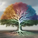 An illustration of a strong tree symbolizing the four types of resilience: physical, mental, emotional, and social, working together to build strength.