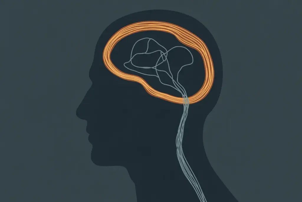 A digital illustration showing the brain's neural pathways, with a thick, glowing path for an old habit and a thin line for a new one, symbolizing the 'Old Habits Die Hard Meaning'.