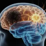 An illustration showing the concept of rewiring the brain to break bad habits, with glowing new neural pathways replacing old tangled ones, symbolizing neuroplasticity.