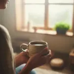 A person practices a morning Mindfulness Rituals, holding a warm cup of tea to find a moment of presence and calm.